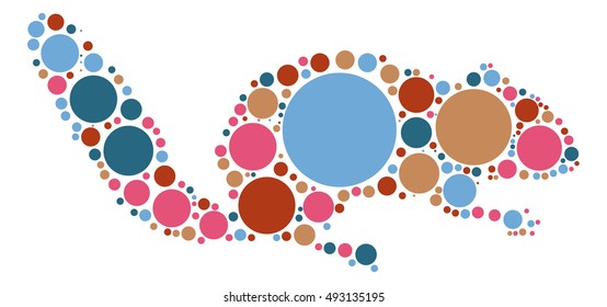 squirrel shape vector design by color point
