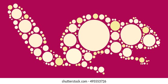 squirrel shape vector design by color point
