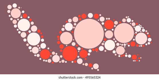 squirrel shape vector design by color point