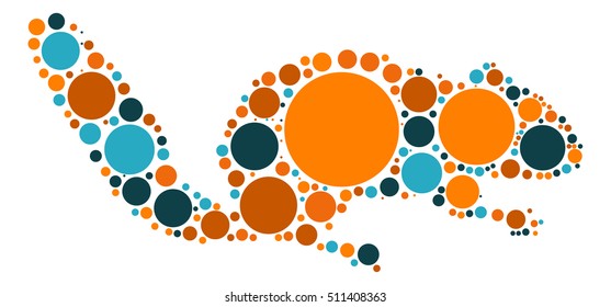 squirrel shape vector design by color point
