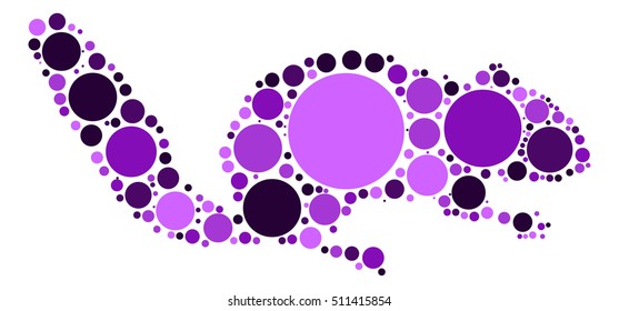 squirrel shape vector design by color point

