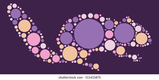 squirrel shape vector design by color point
