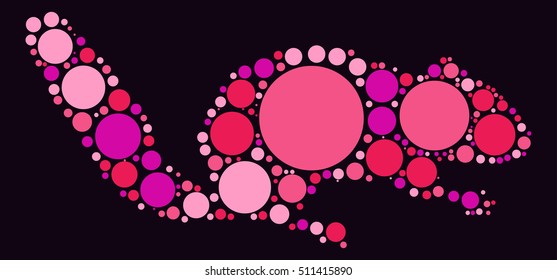 squirrel shape vector design by color point
