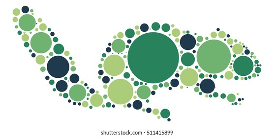 squirrel shape vector design by color point
