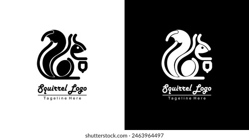 Squirrel shaped logo design with modern style combined with classic
