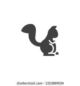 Squirrel side view vector icon. filled flat sign for mobile concept and web design. squirrel standing glyph icon. Forest animal symbol, logo illustration. Pixel perfect vector graphics