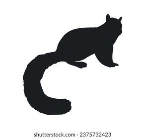 Eichhörnchen-Silhouettendesign einzeln auf weißem Hintergrund. Eichhörnchen, Vektorsilhouette auf weißem Hintergrund. Vektorgrafik.