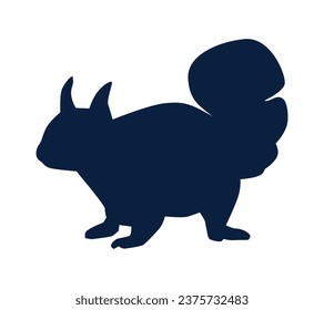 squirrel silhouette design isolated on white background. Squirrel vector silhouette on white background. Vector illustration.