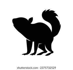 diseño de silueta de ardilla aislado en fondo blanco. Silueta vectorial de ardilla sobre fondo blanco. Ilustración vectorial.