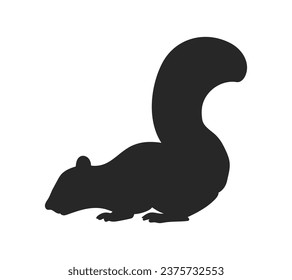 squirrel silhouette design isolated on white background. Squirrel vector silhouette on white background. Vector illustration.