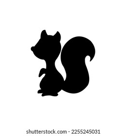 Squirrel Silhouette icon illustration template for many purpose. Isolated on white background	