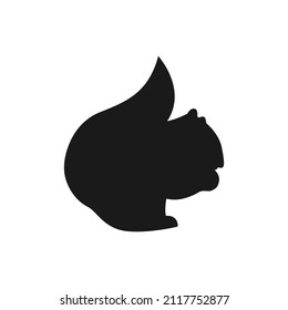 Squirrel silhouette icon on white background.