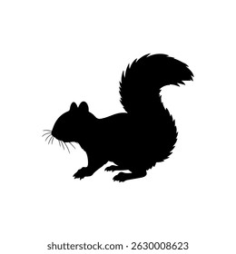 Squirrel silhouette icon vector flat design on white background.