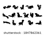 squirrel silhouette icon vector set for logo