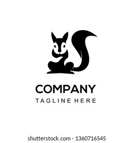 squirrel silhouette illustration logo