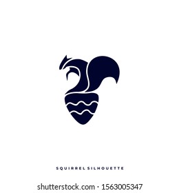 Squirrel Silhouette Illustration Vector Design Template. Suitable for Creative Industry, Multimedia, entertainment, Educations, Shop, and any related business