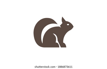 Silueta de ardilla para diseño de logotipo