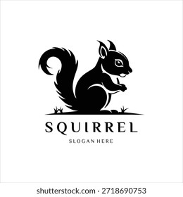 squirrel Silhouette logo design element vector template