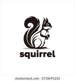 squirrel Silhouette logo design element vector template