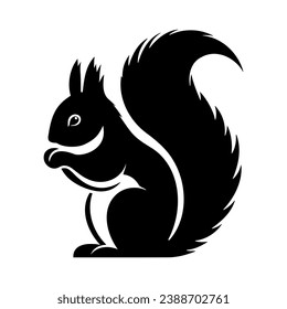 Squirrel silhouette logo design. vector illustration