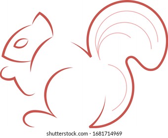 Squirrel silhouette with red lines