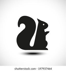 squirrel silhouette - vector