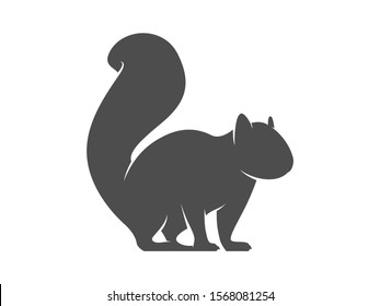 Squirrel Silhouette. Vector Animal Design