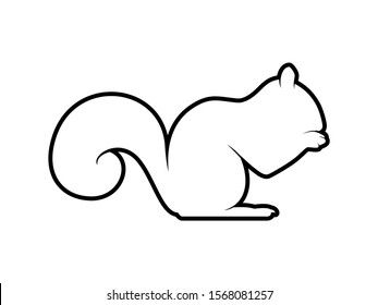 Squirrel Silhouette. Vector Animal Design