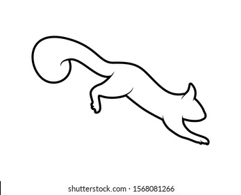 Squirrel Silhouette. Vector Animal Design