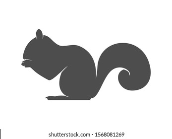 Squirrel Silhouette. Vector Animal Design