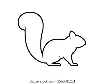 Squirrel Silhouette. Vector Animal Design