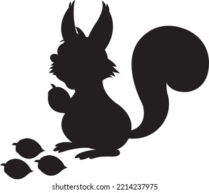 Squirrel Silhouette Vector Art And Illustration