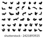 Squirrel silhouette vector art white background