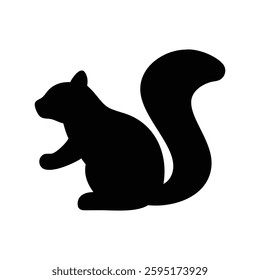 Squirrel silhouette vector icon illustration on white background.