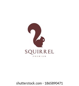 Squirrel Silhouette Vector Icon on a White Background