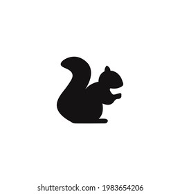 squirrel silhouette vector icon on a white background