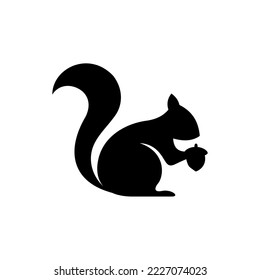 Squirrel silhouette vector, icon on a white background