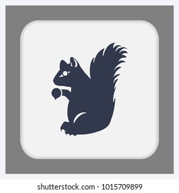 Squirrel silhouette, Vector illustration. Flat design style.