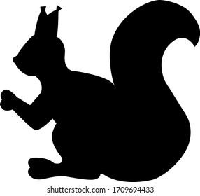 Squirrel silhouette vector illustration  on white background