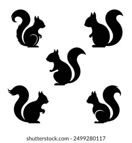 Squirrel silhouette vector isolated on a white background