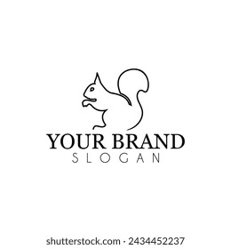 squirrel silhouette vector logo design