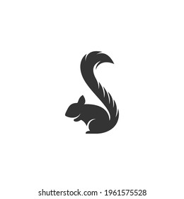 Squirrel silhouette vector on a white background