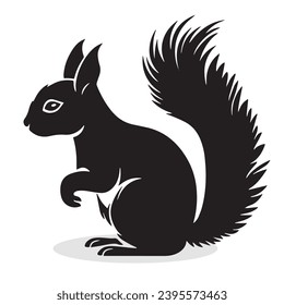 Squirrel silhouettes and icons. black flat color simple elegant Squirrel animal vector and illustration.