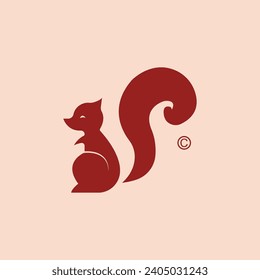 squirrel simple vector logo design for modern company logo