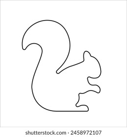 Squirrel Sketch and line Art Design for Children coloring Book illustration isolated on white background 