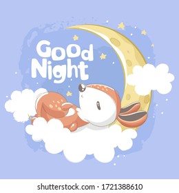 ardilla durmiendo en las nubes con buenas letras nocturnas