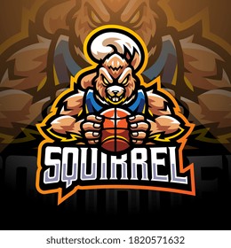 Squirrel sport esport mascot logo design