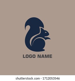 Squirrel stand design  stylish concept unique logo template