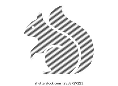 Squirrel strips art isolated with white background