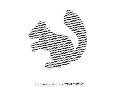 Squirrel strips art isolated with white background.